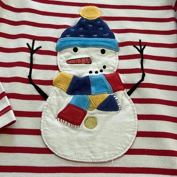 Mini Boden Snowman shirt 4-5 yr - Picture 2 of 4